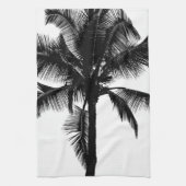 Retro Hawaiian Tropical Palm Tree Silhouette Black Theedoek (Verticaal)
