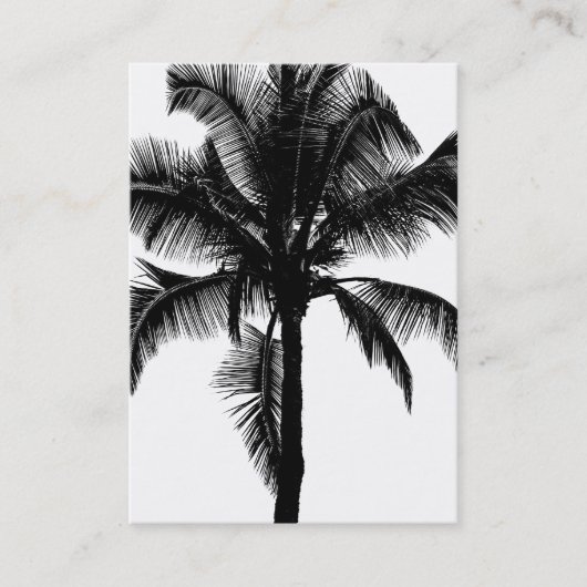 Retro Hawaiian Tropical Palm Tree Silhouette Black Visitekaartje (Voorkant)