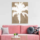 Retro Hawaiian Tropical Palm Tree Silhouette White Canvas Afdruk (Insitu (Woonkamer))