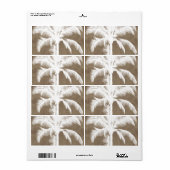 Retro Hawaiian Tropical Palm Tree Silhouette White Etiket (Full Sheet)