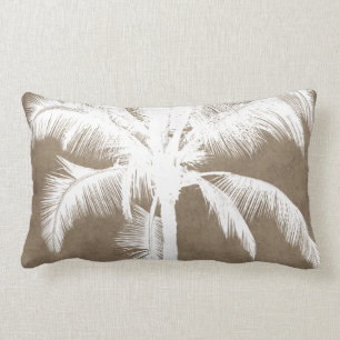 Retro Hawaiian Tropical Palm Tree Silhouette White Kussen
