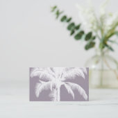 Retro Hawaiian Tropische palmboom Paars Visitekaartje (Staand voorkant)