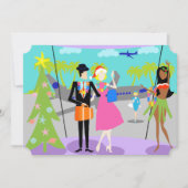 Retro Hawaiian - Uitnodiging voor Kerstmis (Voorkant)