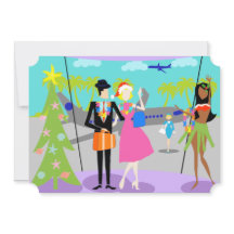 Retro Hawaiian - Uitnodiging voor Kerstmis
