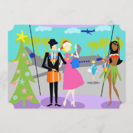 Retro Hawaiian - Uitnodiging voor Kerstmis
