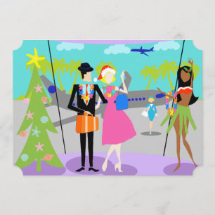 Retro Hawaiian - Uitnodiging voor Kerstmis