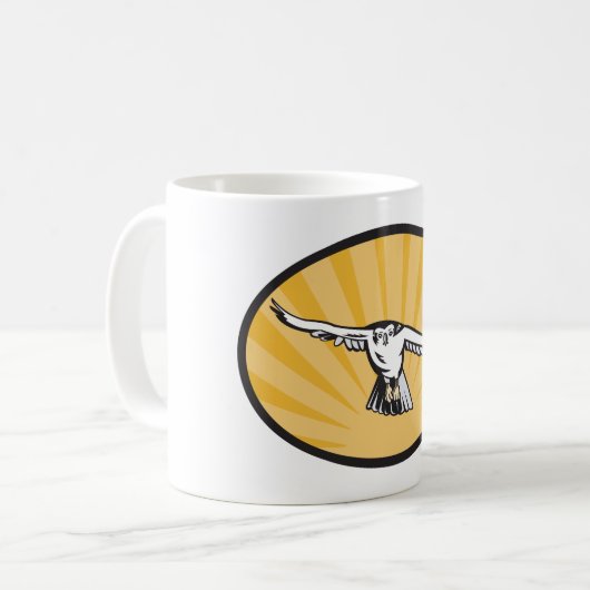 Retro Hawk Flying Koffiemok (Voorkant links)