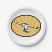 Retro Hawk Flying Papieren Bordje (Voorkant)