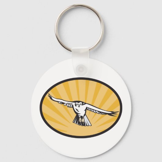 Retro Hawk Flying Sleutelhanger (Achterkant)