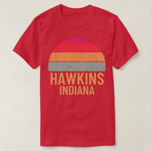  Retro Hawkins Indiana T-shirt (Design voorkant)