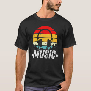 Retro Headphones Electronic Music DJ 3 T-shirt