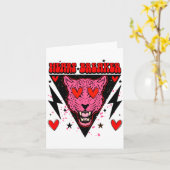 Retro Heart Breaker Valentines Day Tiger Love  Kaart (Gele Bloem)