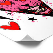 Retro Heart Breaker Valentines Day Tiger Love  Poster (Hoek)