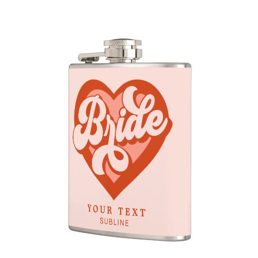 Retro Heart Bride Babe Tribe Bachelorette Heupfles (Links)