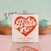 Retro Heart Bride Babe Tribe Bachelorette Heupfles