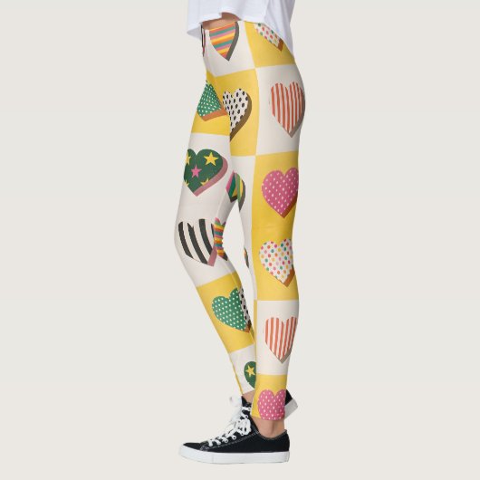Retro Heart Grid Leggings (Links)