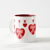 Retro Heart-hoeken Tweekleurige Koffiemok (Voorkant links)