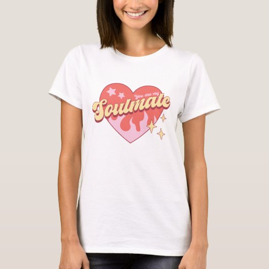 Retro Heart Je bent mijn Soulmate T-shirt (Voorkant)