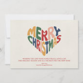 Retro Heart Merry Christmas Playful  Feestdagenkaart (Voorkant)