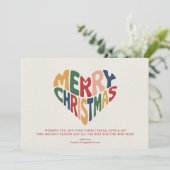 Retro Heart Merry Christmas Playful  Feestdagenkaart (Staand voorkant)