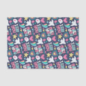 Retro Heart Romance Love Pattern Valentijnsdag Tissuepapier (Voorkant)