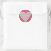 Retro Heart Ronde Sticker (Tas)