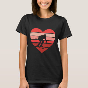 Retro Heart Skiën Ski Valentijn Vrouwen Me T-shirt