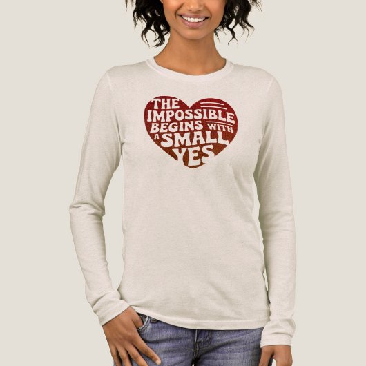 Retro Heart Typography Tri-Blend Shirt (Voorkant)