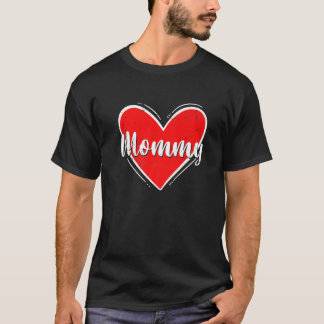 Retro Heart Valentijnsdag mammie Matching Family C T-shirt
