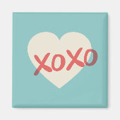  Retro Heart XOXO Valentijnsdag Magnet (Voorkant)