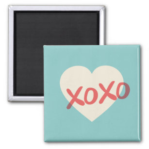  Retro Heart XOXO Valentijnsdag Magnet