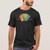 Retro Heartbeat Piano Air Accordion Squeezebox T-shirt (Voorkant)
