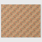 Retro Hearts 70s Love Pattern Wrapping Paper Roll Cadeaupapier (Vlak)