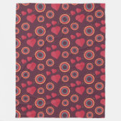 Retro Hearts and Circles Pattern Fleece Deken (Voorkant)
