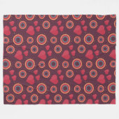 Retro Hearts and Circles Pattern Fleece Deken (Voorkant (Horizontaal))