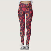 Retro Hearts and Circles Pattern Leggings (Voorkant)