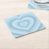 Retro  Hearts Baby Blauw Kartonnen Onderzetters (Schuin)