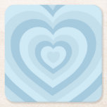 Retro  Hearts Baby Blauw Kartonnen Onderzetters<br><div class="desc">Liefde harten - Hypnotisch hartpatroon - Retro  design in Baby Blue.</div>