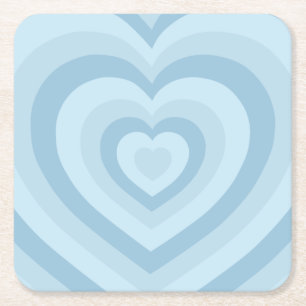 Retro  Hearts Baby Blauw Kartonnen Onderzetters
