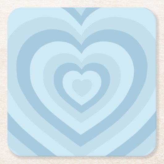 Retro  Hearts Baby Blauw Kartonnen Onderzetters (Voorkant)