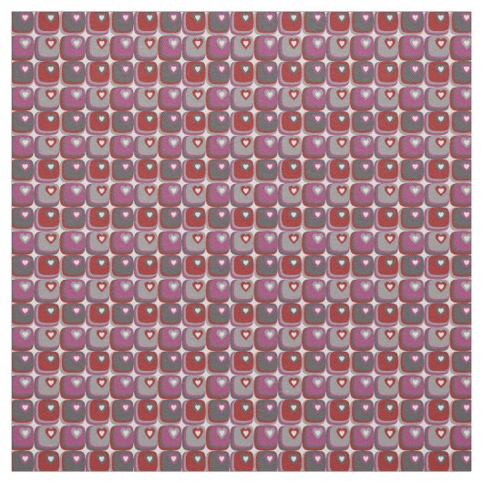 Retro Hearts Fabric Stof (Swatch)