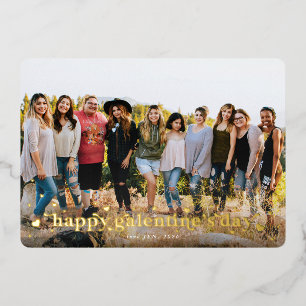 Retro Hearts Happy Galentine's Day Folie Fotokaart Feestdagenkaart
