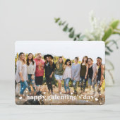 Retro Hearts Happy Galentine's Day Photo Card Aankondiging (Staand voorkant)