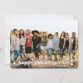 Retro Hearts Happy Galentine's Day Photo Card Aankondiging (Voorkant)
