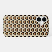 Retro Hearts Leopard iPhone 16 Hoesje (Achterkant horizontaal)