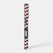 Retro Hearts Pink Black & White iPhone 16 Hoesje (Rechterkant)