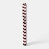 Retro Hearts Pink Black & White iPhone Hoesje (Linkerkant)