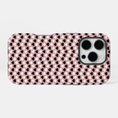 Retro Hearts Pink Black & White iPhone Hoesje (Achterkant horizontaal)