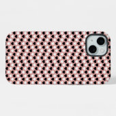 Retro Hearts Pink Black & White iPhone Hoesje (Achterkant horizontaal)