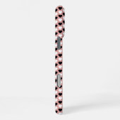 Retro Hearts Pink Black & White iPhone Hoesje (Rechterkant)